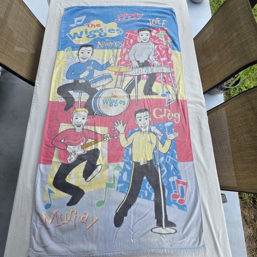 2004 The Wiggles Bath Beach Towel Jay Franco 100% Cotton Music Band Y2K